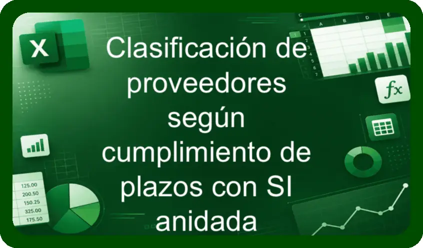 Clasificación de proveedores según cumplimiento de plazos con SI anidada