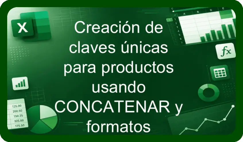 Creación de claves únicas para productos usando CONCATENAR y formatos