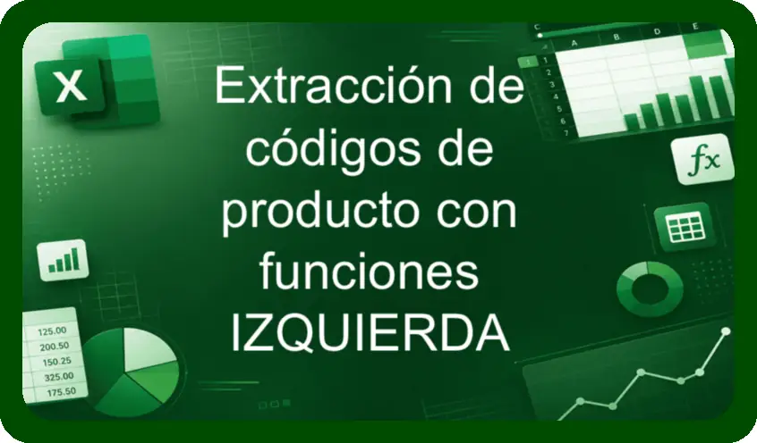Extracción de códigos de producto con funciones IZQUIERDA en Excel